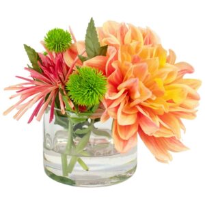 Salmon Dahlia with Spider Mum